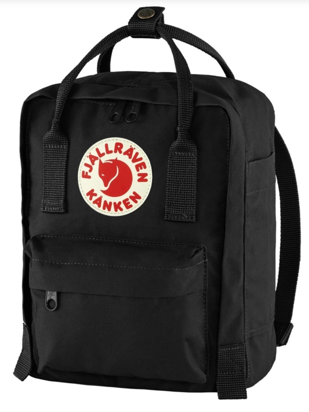 New Fjallraven Kanken mini Backpack in Black with Red Logo